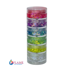 מארז 6 צבעים - ג'ל פתיתים צבעוניים זוהרים - פול מון